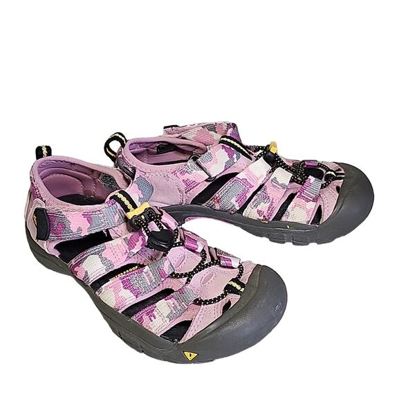 Keen Newport Pink Camo Hking Sandals Kids Size 3 - Picture 1 of 12